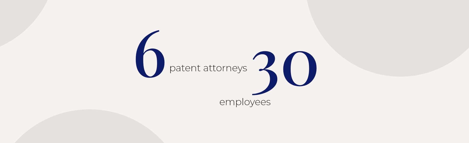 6 patent attorneys, 30 employees