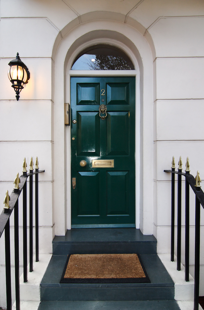 British door with letter box