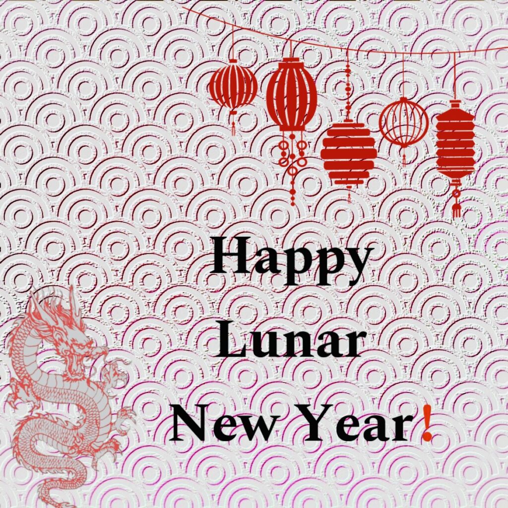 lantern and dragon and the wish of a happy lunar new year
